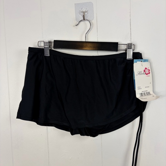 Krista Ruched Tankini Swim Top Aloha Skirt Bikini Bottom Black size Large 10 - Picture 2 of 10